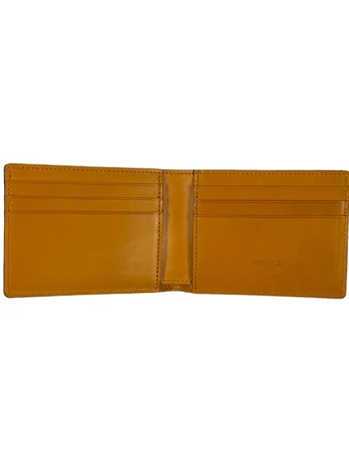 BOSCA 1911 ITALO CONTRAST SMALL BIFOLD WALLET - DARK BROWN