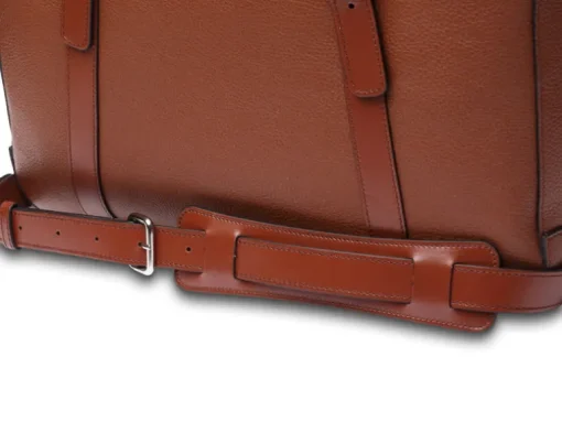 BOSCA 1911 LEATHER SUPERSLIM ZIPTOP BAG - BROWN