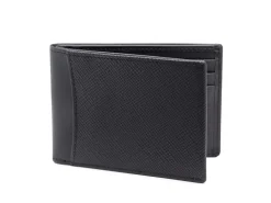 BOSCA 1911 SAFFIANO SMALL BIFOLD WALLET - BLACK