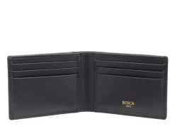 BOSCA 1911 SAFFIANO SMALL BIFOLD WALLET - BLACK