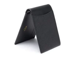 BOSCA 1911 SAFFIANO SMALL BIFOLD WALLET - BLACK