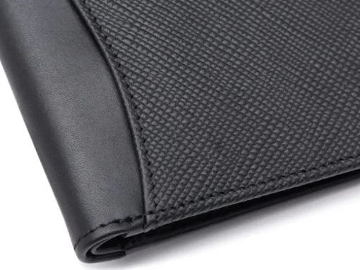 BOSCA 1911 SAFFIANO SMALL BIFOLD WALLET - BLACK