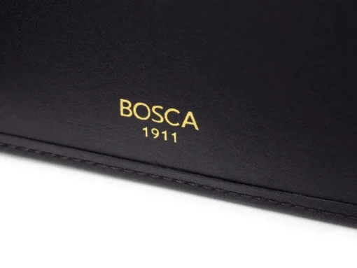 BOSCA 1911 SAFFIANO SMALL BIFOLD WALLET - BLACK