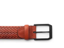 BOSCA 1911 WASHED LEATHER VESUVIO BELT - COGNAC