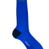 BRESCIANI 1970 HEEL/TOE CALF SOCK - BLUE/BLACK