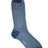 BRESCIANI 1970 HERRINGBONE CALF SOCK - LIGHT BLUE