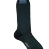 BRESCIANI 1970 HERRINGBONE CALF SOCK - DARK GREEN