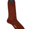 BRESCIANI 1970 PAISLEY DOT CALF SOCK - CAMEL