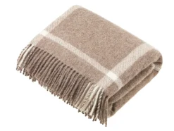 BRONTE MOON WINDOWPANE THROW - BROWN