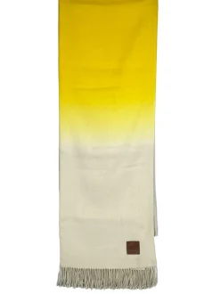 BUTTON DOWN ALPACA THROW - YELLOW & WHITE