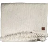 BUTTON DOWN HIGHLANDS MERINO WOOL KNIT THROW - NATURAL