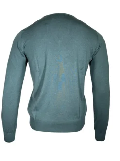 BUTTON DOWN MEN’S MERINO WOOL V-NECK SWEATER - DARK TEAL