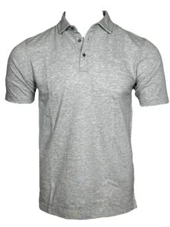 BUTTON DOWN MEN'S TECH POLO - LIGHT GREY HEATHER