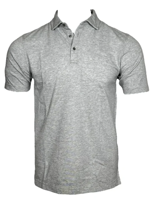 BUTTON DOWN MEN'S TECH POLO - LIGHT GREY HEATHER