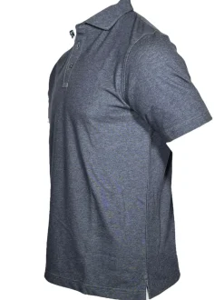 BUTTON DOWN MEN'S TECH POLO - ADMIRAL BLUE HEATHER