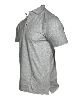 BUTTON DOWN MEN'S TECH POLO - LIGHT GREY HEATHER