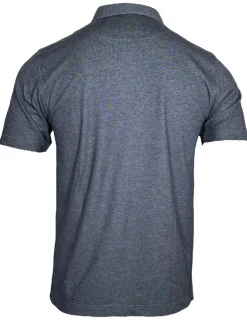 BUTTON DOWN MEN'S TECH POLO - ADMIRAL BLUE HEATHER