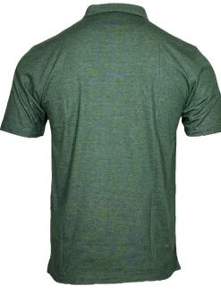 BUTTON DOWN MEN'S TECH POLO - FOREST GREEN HEATHER