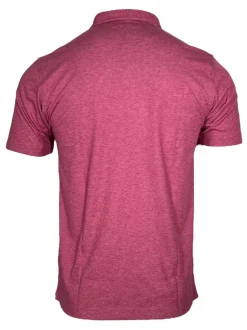 BUTTON DOWN MEN'S TECH POLO - HEATHER RASPBERRY