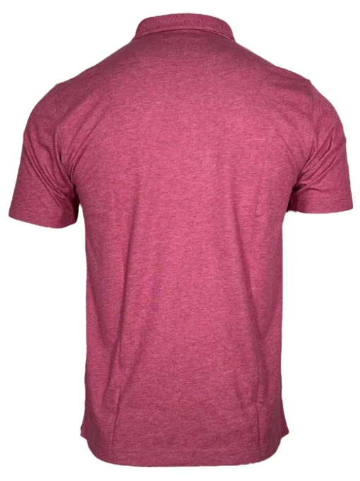 BUTTON DOWN MEN'S TECH POLO - HEATHER RASPBERRY