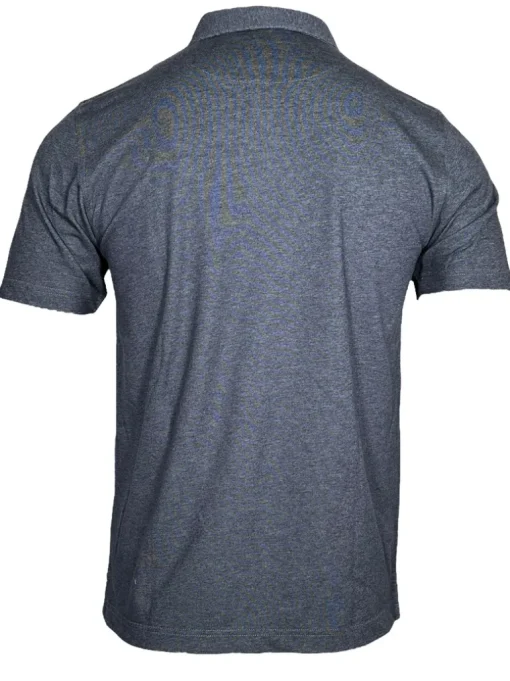 BUTTON DOWN MEN'S TECH POLO - ADMIRAL BLUE HEATHER