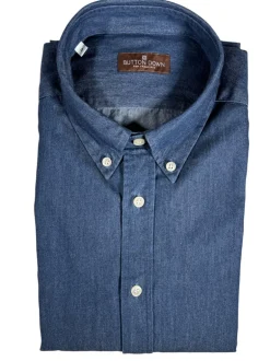 BUTTON DOWN SPORT SHIRT - DARK BLUE DENIM