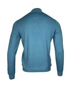 BUTTON DOWN VINTAGE 1/4 ZIP SWEATER - WEDGEWOOD BLUE