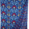 CALABRESE 1924 DOUBLE SIDED WOOL SCARF - BLUE FLORAL ACANTHUS