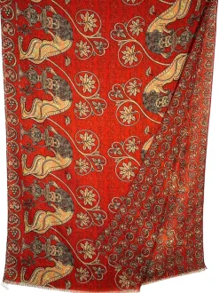 CALABRESE 1924 DOUBLE SIDED WOOL SCARF - ORANGE DRAGON