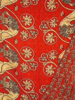 CALABRESE 1924 DOUBLE SIDED WOOL SCARF - ORANGE DRAGON