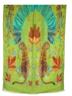 CALABRESE 1924 LINEN & SILK SCARF - GREEN JUNGLE