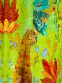 CALABRESE 1924 LINEN & SILK SCARF - GREEN JUNGLE