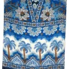 CALABRESE 1924 LINEN/SILK SCARF - BLUE PALMS
