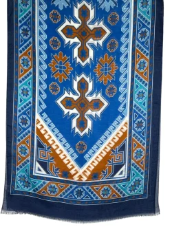 CALABRESE 1924 LINEN/SILK SCARF - BLUE JACKS