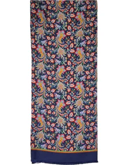 CALABRESE 1924 SILK SCARF - NAVY PAISLEY