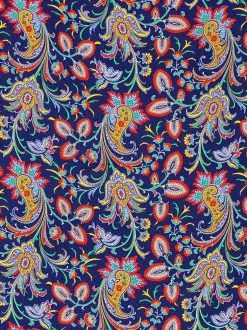 CALABRESE 1924 SILK SCARF - NAVY PAISLEY