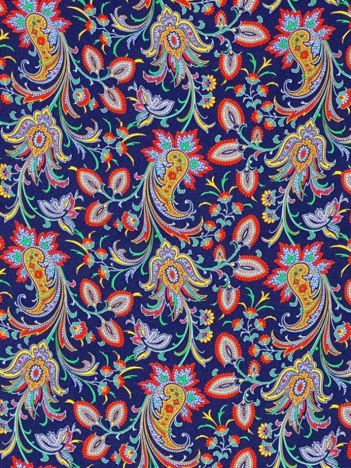 CALABRESE 1924 SILK SCARF - NAVY PAISLEY