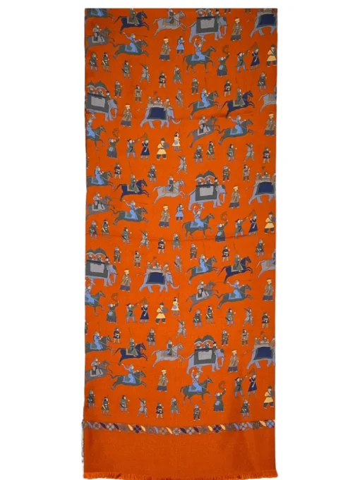 CALABRESE 1924 SILK SCARF - ORANGE WARRIORS