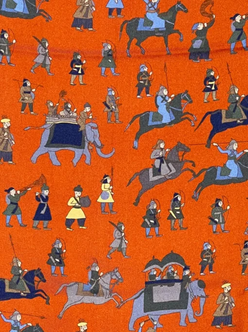 CALABRESE 1924 SILK SCARF - ORANGE WARRIORS