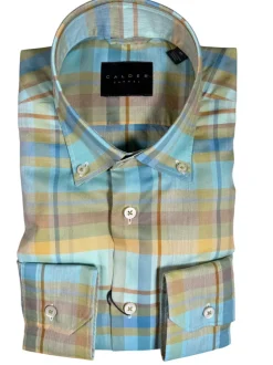 CALDER CARMEL MEN'S SHIRT - TURQUOISE PLAID