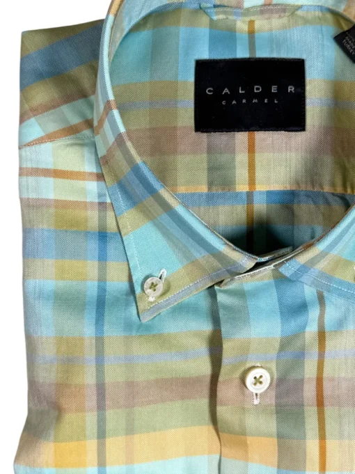 CALDER CARMEL MEN'S SHIRT - TURQUOISE PLAID