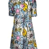 CAMICETTASNOB FLORAL DRESS - BLUE ON WHITE