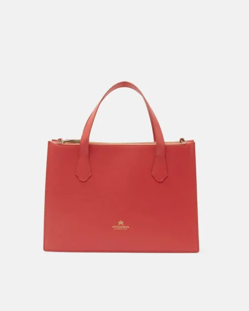 CUOIERIA FIORENTINA BEAUTY TOTE - CORAL