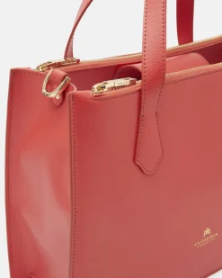 CUOIERIA FIORENTINA BEAUTY TOTE - CORAL