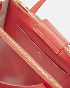CUOIERIA FIORENTINA BEAUTY TOTE - CORAL