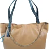 CUOIERIA FIORENTINA COQUETTE SHOPPING BAG - CARAMEL