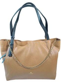 CUOIERIA FIORENTINA COQUETTE SHOPPING BAG - CARAMEL