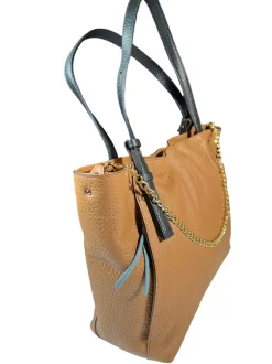 CUOIERIA FIORENTINA COQUETTE SHOPPING BAG - CARAMEL