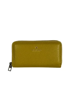 CUOIERIA FIORENTINA SMALL ZIP AROUND WALLET - ACID GREEN