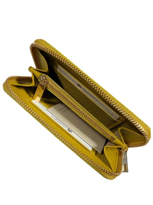 CUOIERIA FIORENTINA SMALL ZIP AROUND WALLET - ACID GREEN